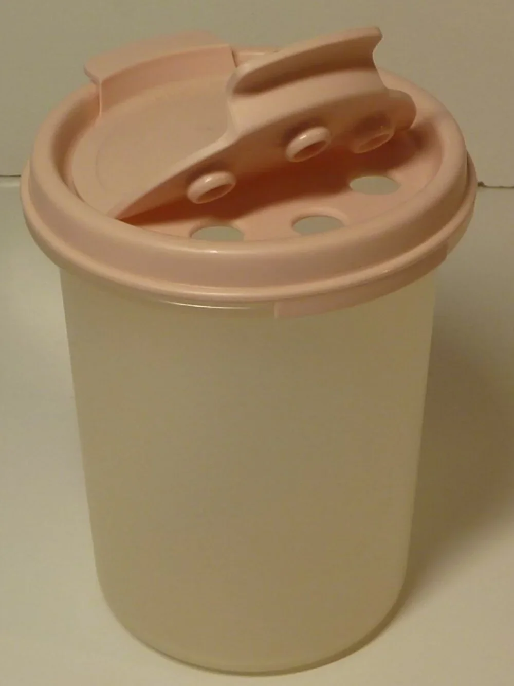 NOS Vintage Tupperware Modular Mates Round 2 Shaker Canister Pink Lid 1606
